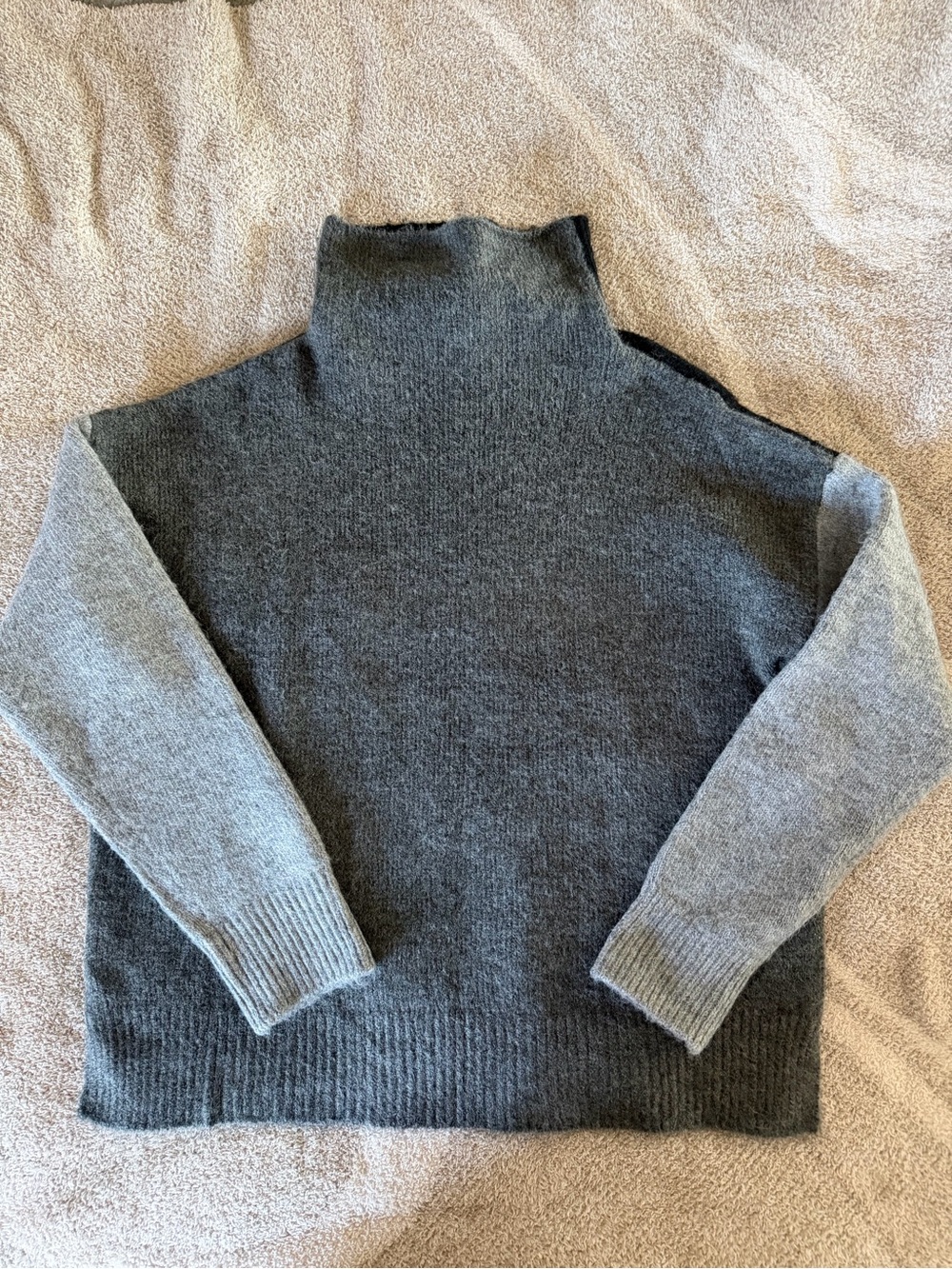 Karen Kane Three-Tone Gray Turtleneck Sweater